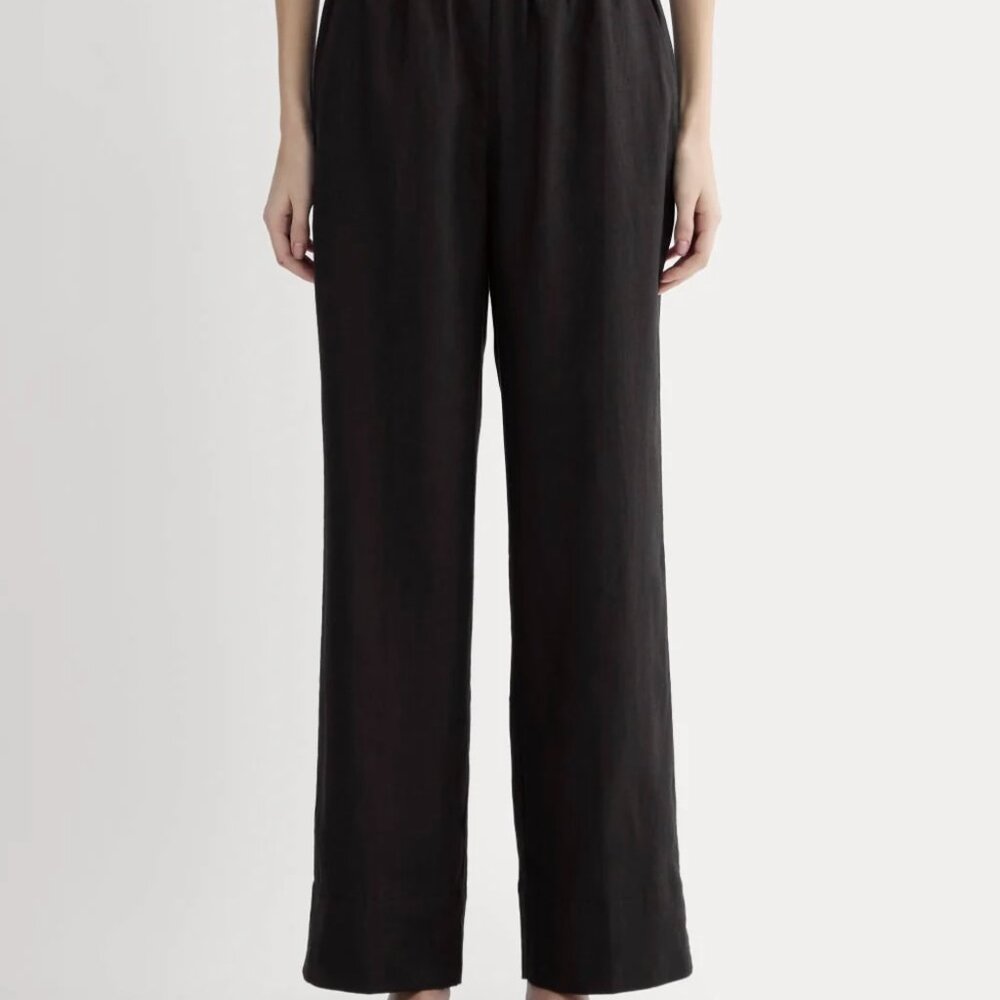Everlane Easy Pants in Black Linen Size smail - Picture 2 of 6